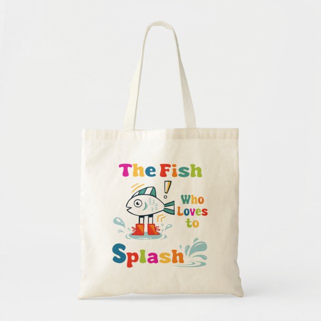 Tote Bag Le poisson qui aime faire des éclaboussures (Devant)