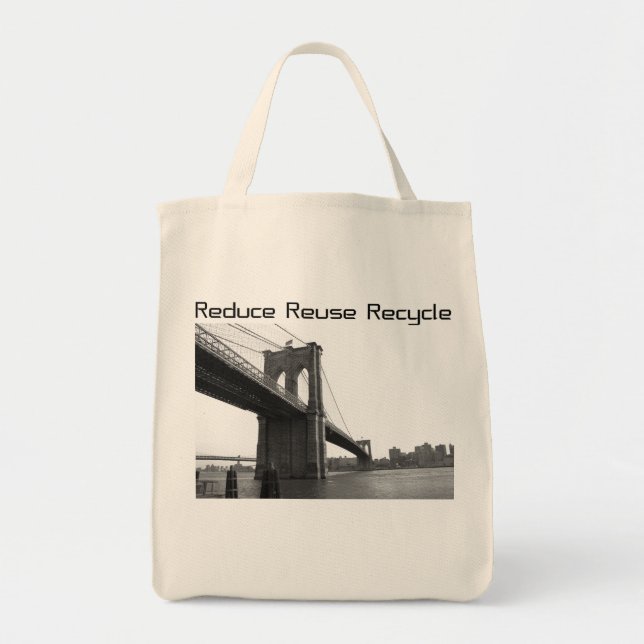 Tote Bag Le pont de Brooklyn réutilisent (Devant)
