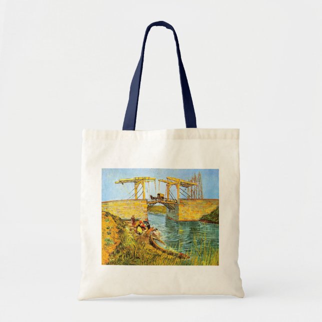 Tote Bag Le pont Langlois à Arles par Vincent van Gogh (Devant)