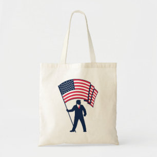 Tote Bag Le président Trump portant le drapeau des États-Un