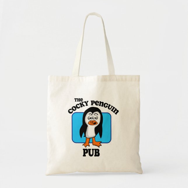 Tote Bag Le pub The Cocky Penguin (Devant)