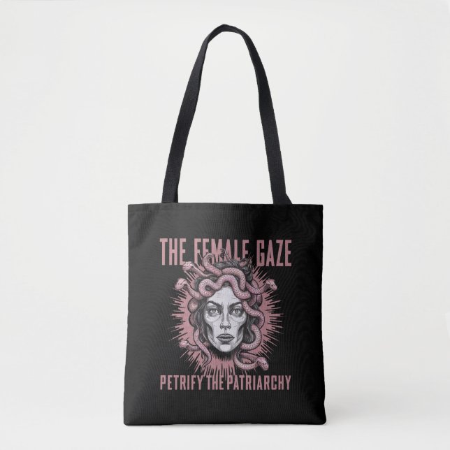 Tote Bag Le Regard Féminin Petrifie Le Patriarcat Medusa (Devant)