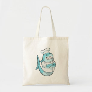 Tote Bag Le requin comme chef avec tablier de Cuisine