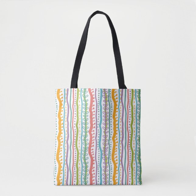 Tote Bag Le résumé barre le motif vertical (Devant)