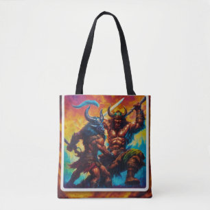 Tote Bag Le roi barbare combat Fourre-tout