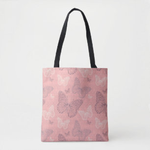 Tote Bag Le rose de papillon
