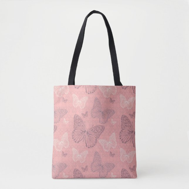 Tote Bag Le rose de papillon (Devant)