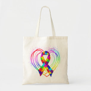 Tote Bag Le Ruban sur le coeur de l'autisme