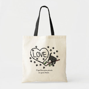 Tote Bag Le sable noir de Labrador marque avec des lettres
