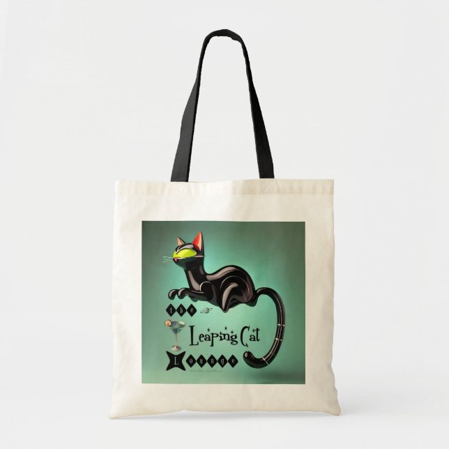 Tote Bag Le salon du chat sauteur futuriste atomique (Devant)