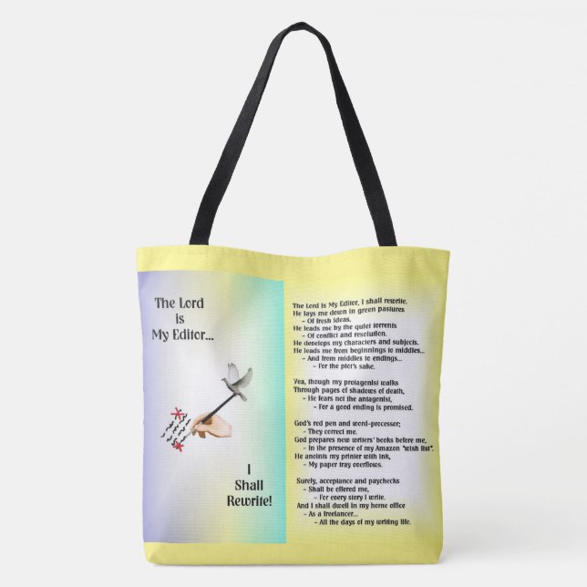 Tote Bag Le seigneur est mon rédacteur que les auteurs (Dos)