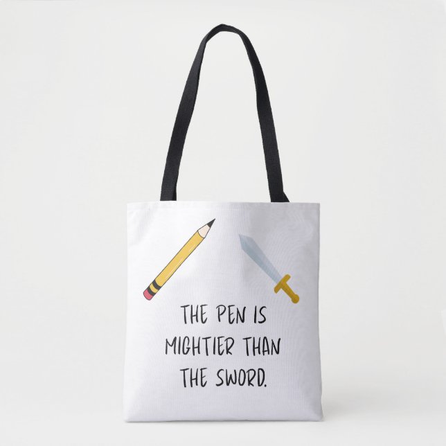 Tote Bag Le stylo est plus puissant que l'épée (Devant)