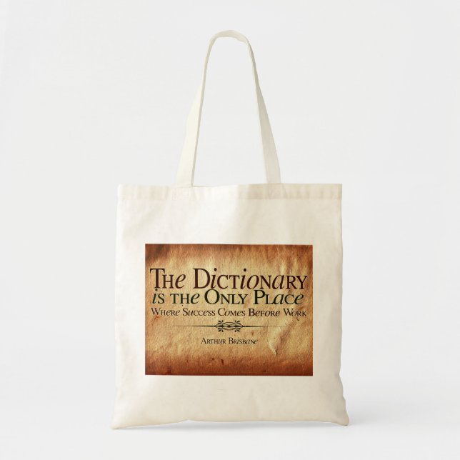 Tote Bag Le Succès Arrive Avant Le Travail (Devant)