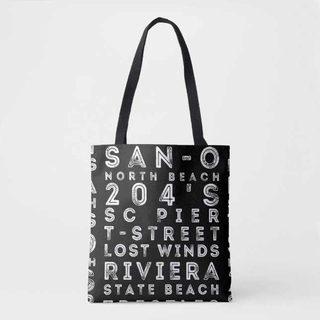 Tote Bag Le surf de Sc repère Fourre-tout noir (Devant)