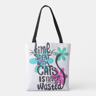 Tote Bag Le temps passé avec des chats n'est jamais perdu-S