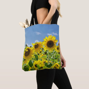 Tote Bag Le terrain de tournesol jaune
