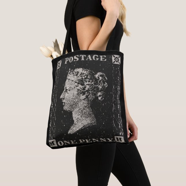 Tote Bag Le Timbre noir Penny (De près)