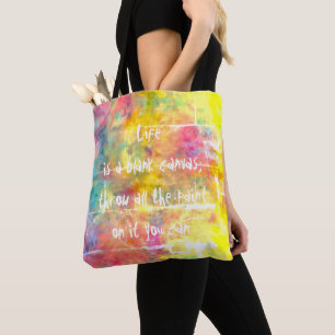 Tote Bag [le tissu du peintre] l'arc-en-ciel affligé