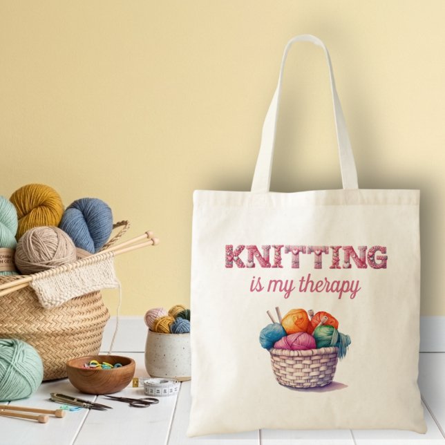 Tote Bag Le tricot est ma thérapie (Créateur téléchargé)