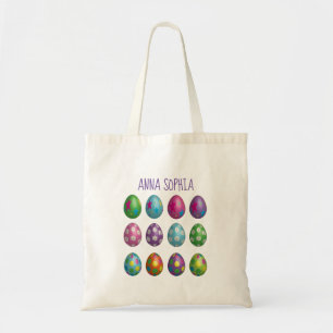 Tote Bag Le vecteur 3D coloré Eggs Joyeuses Pâques