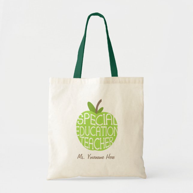 Tote Bag Le vert Apple de professeur d'éducation spéciale (Devant)