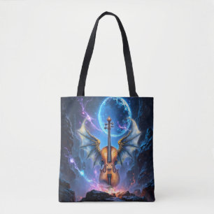 Tote Bag Le Violon Ailé des Royaumes au Clair de Lune
