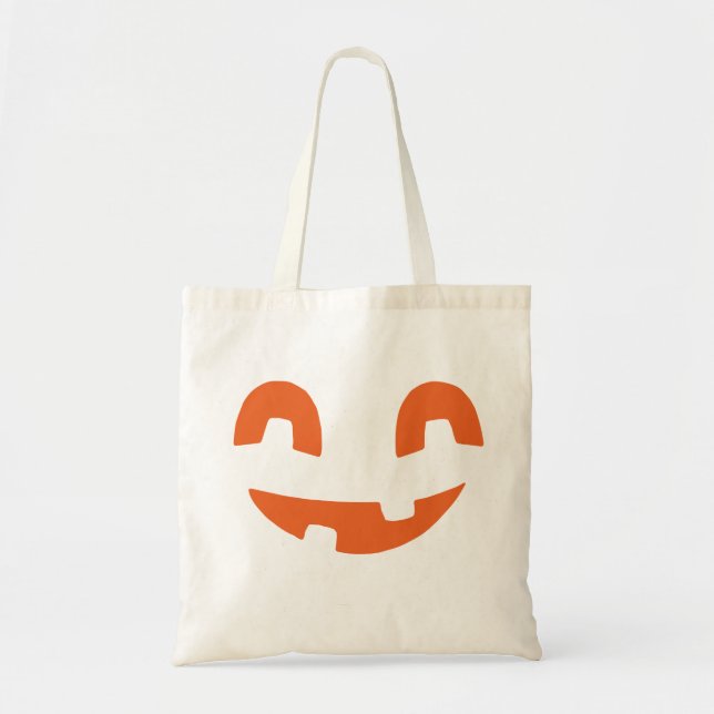 Tote Bag Le visage Citrouille d'Halloween souriant (Devant)