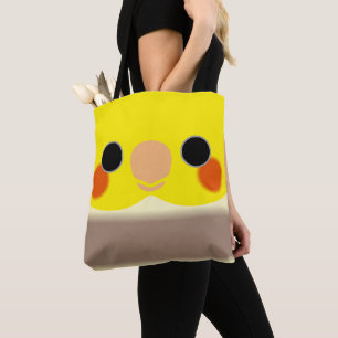 Tote Bag Le visage d'un cockatiel mâle pied de cannelle