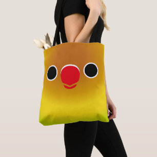 Tote Bag Le visage d'un inséparable masqué vert pastel
