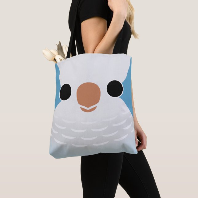 Tote Bag Le visage d'un perroquet moine bleu (De près)