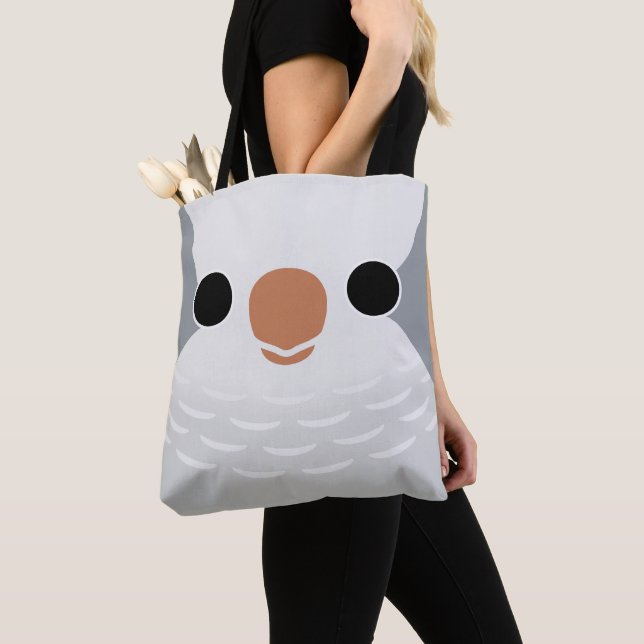 Tote Bag Le visage d'un perroquet moine gris (De près)