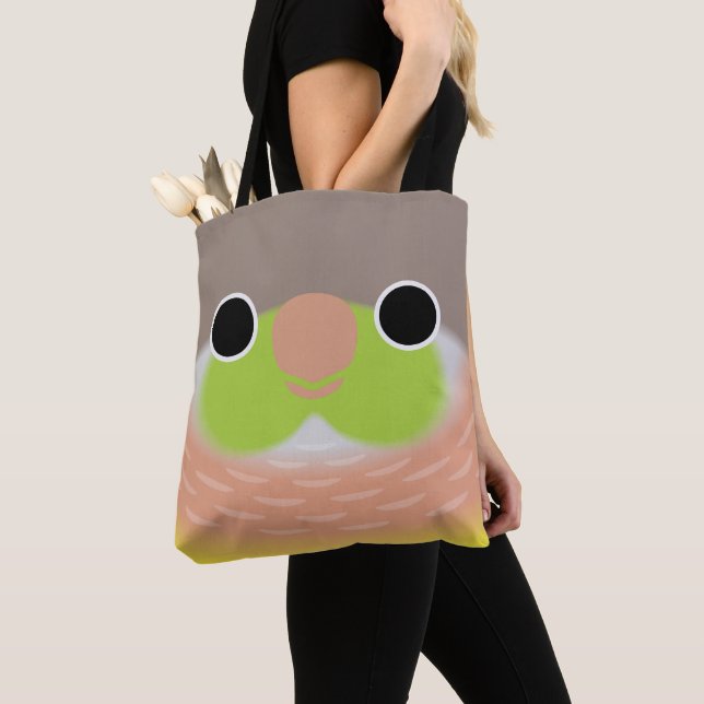Tote Bag Le visage d'une perruche à joues vertes ananas (De près)