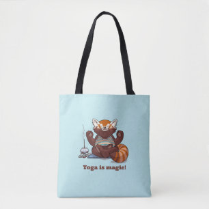 Tote Bag Le yoga au panda roux est magique ! Art de méditat