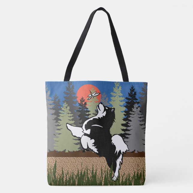 Tote Bag LEAPY LAPPY Finlandais Lapphund Totes et Cros Corp (Devant)