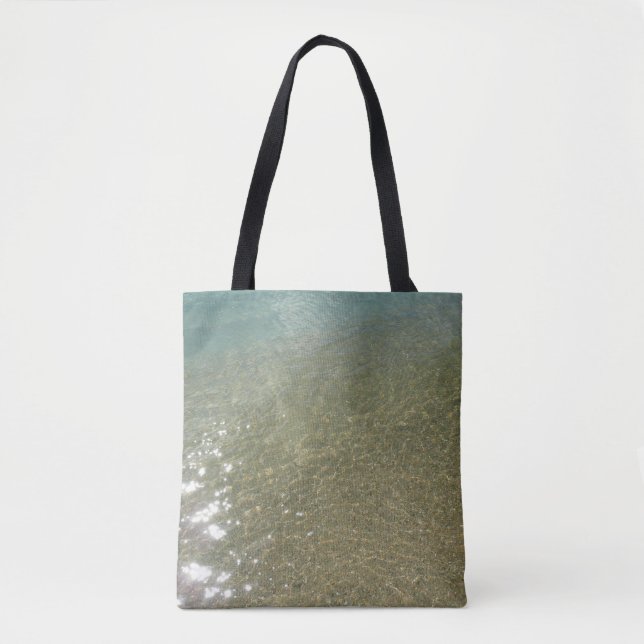 Tote Bag L'eau sur la plage I Photographie Abstraite de la  (Devant)