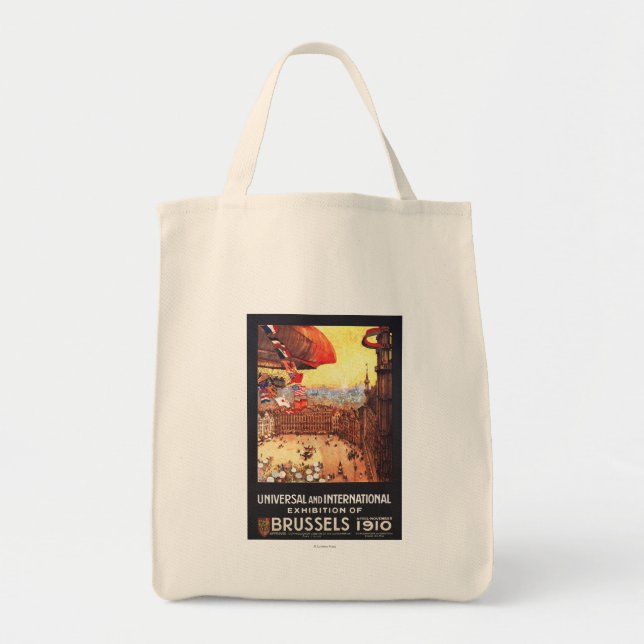 Tote Bag Lebaudy Airship avec World Flags à Expo (Devant)