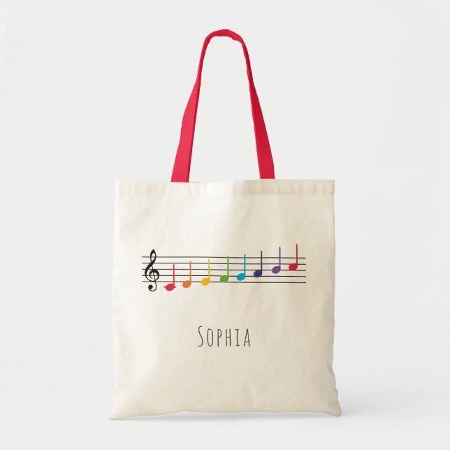 Tote Bag Leçon de musique Rainbow Notes Enfants (Devant)