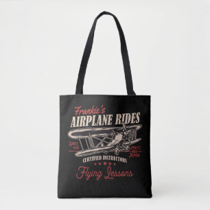 Tote Bag Leçons de vol rétros d'avion personnalisées