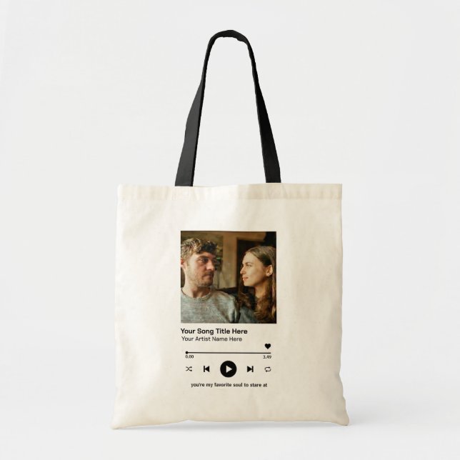 Tote Bag Lecteur de Musique Photo Personnalisé Cadeau de Ch (Devant)
