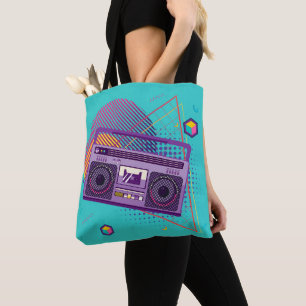 Tote Bag Lecteur de radio portable Funky 80s, boombox