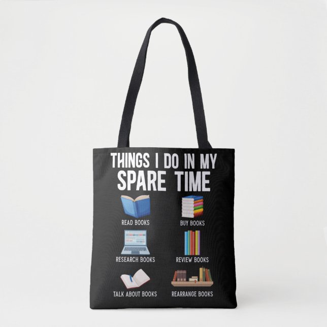Tote Bag Lecteur de ver de livre amusant Lover Humour livre (Devant)