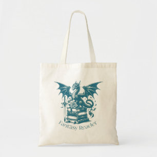 Tote Bag Lecteur d'Imaginaire Dragon and Books