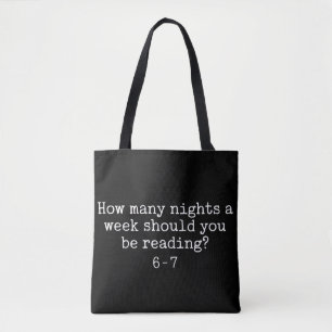 Tote Bag Lecture 6-7 Prof de Fun Amusant Bibliothécaire Ang