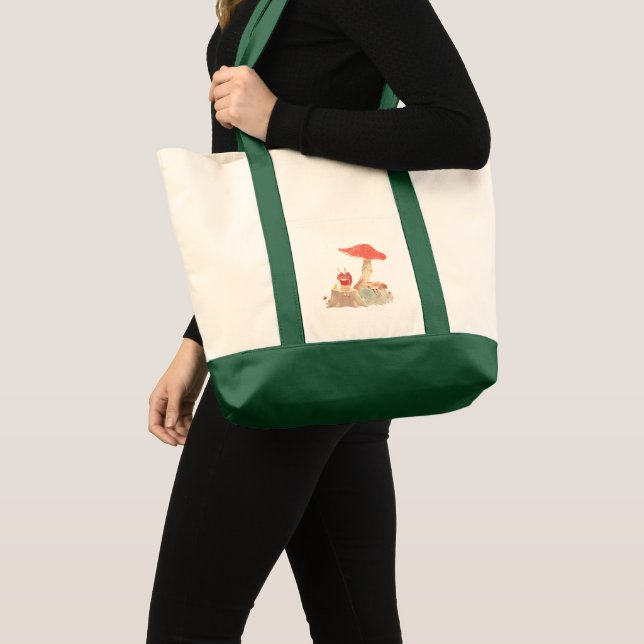 Tote Bag Lecture de conte de fées : Fille lapin sous un cha (Devant (produit))