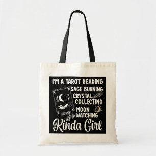 Tote Bag Lecture de Tarot Phases Lune Cristal Sage Burning