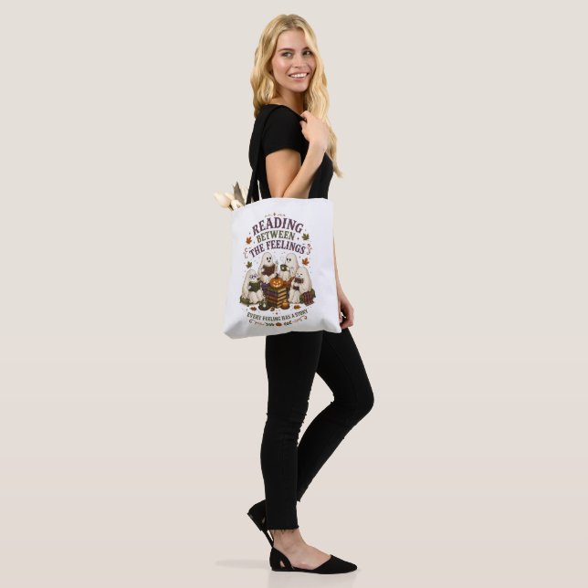 Tote Bag Lecture entre les sentiments Lecteurs fantômes (Sur le modèle)