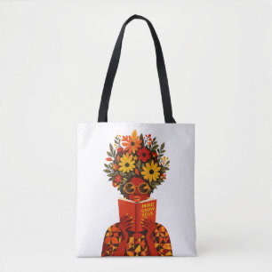 Tote Bag Lecture florale de l'âme qui grandit SVG PNG Fem
