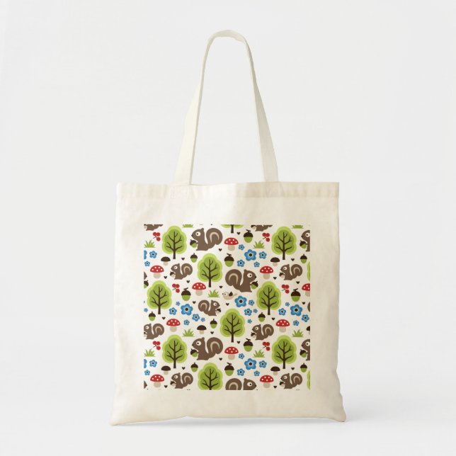 Tote Bag L'écureuil dans le Motif de la forêt de chênes (Devant)