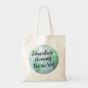 Tote Bag L'éducation change la citation du monde avec le