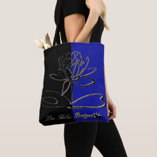 Tote Bag Lee Hiller Designs Accents Noir Or Bleu